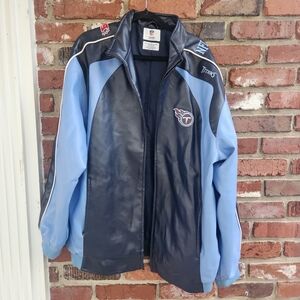 NFL Tennessee Titans Black and Light Blue Varsity Jacket Sz XL EmbroideredREAD
